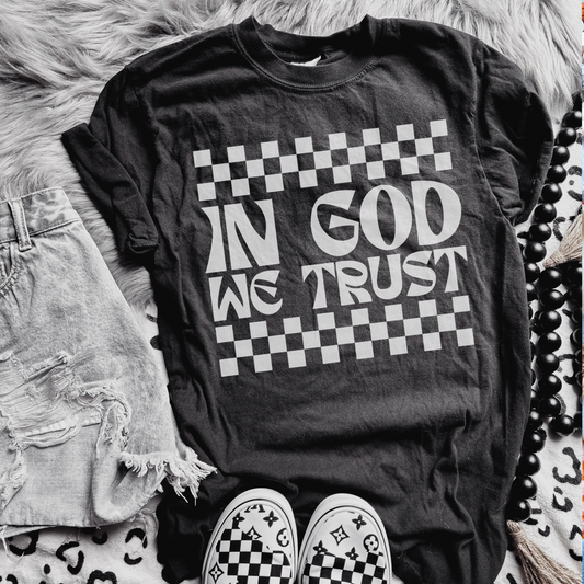 Christian Comfort Color Faith Tee | In God We Trust| Trendy Oversized Faith Tee