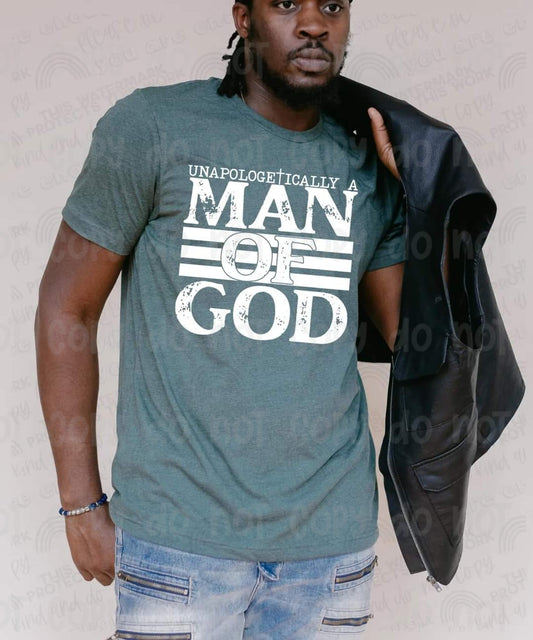 Christian Men's T-Shirt| Unapologetically a Man of God| Faith Clothing